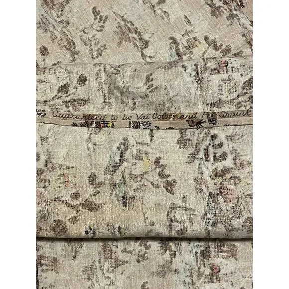 VTG Fabric Vat Color Print Farmhouse Cottage Lake Pre Shrunk 2 Pieces Read